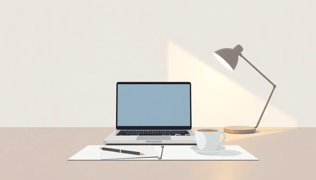 Laptop su scrivania con caffè per il calcolo percentuale tra due numeri