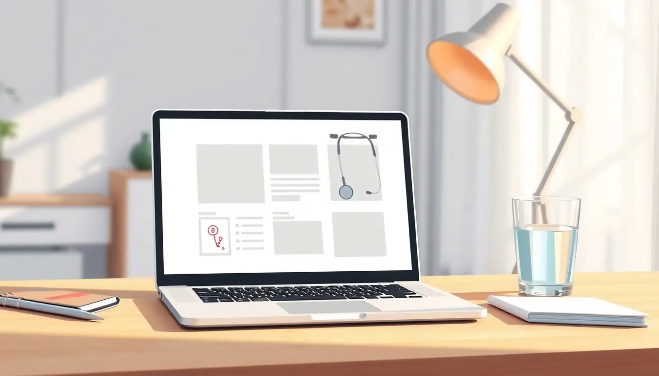 Laptop su una scrivania moderna che mostra un'interfaccia pulita per il calcolo settimana gravidanza