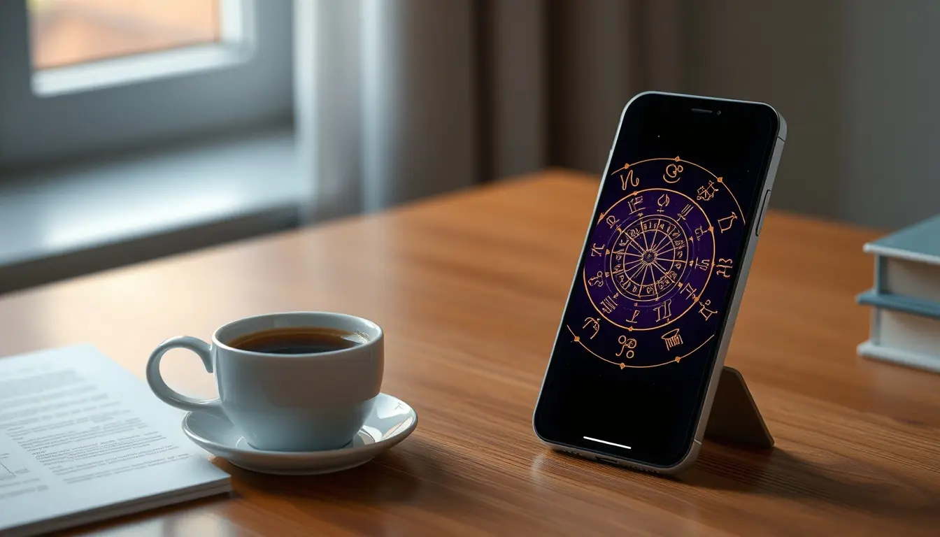 Grafico zodiacale moderno con calcolo ascendente paolo fox visualizzato su smartphone
