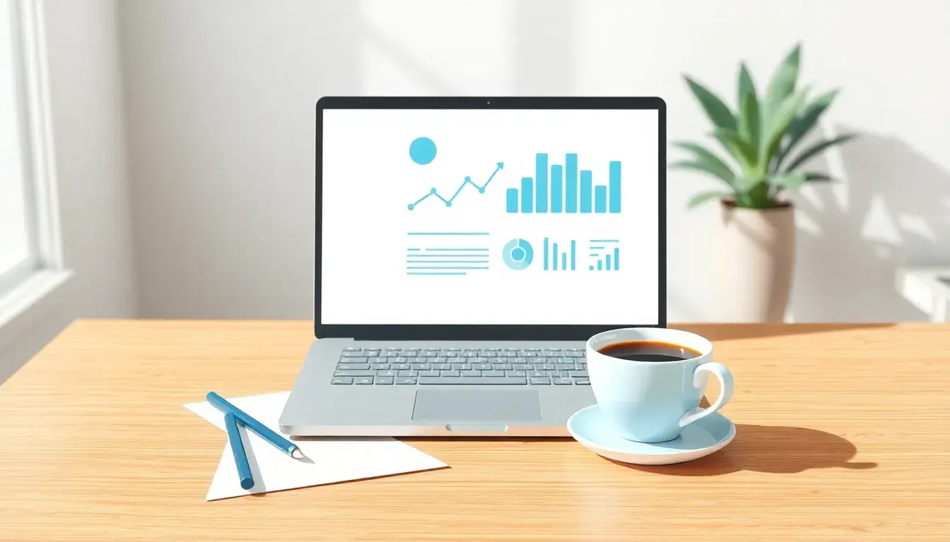 Laptop su una scrivania che mostra calcoli per calcolare percentuale tra due numeri
