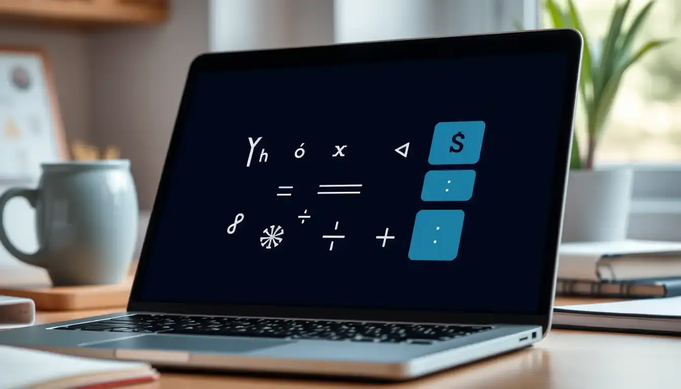 Interfaccia digitale pulita di un calcolatore derivate su uno schermo laptop moderno