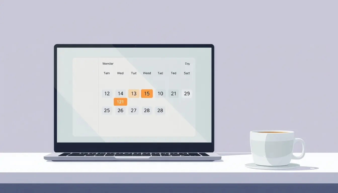 Laptop screen displaying a date calculator interface for counting days between dates.