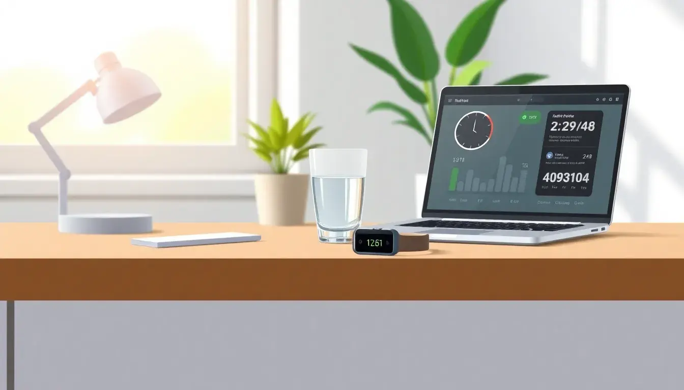 Laptop e tracker fitness per calcolare il metabolismo basale