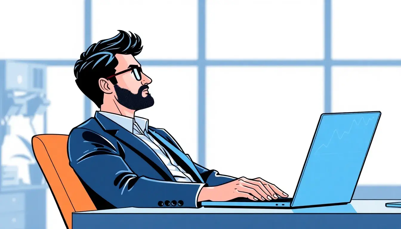 Professionista che utilizza un calcolatore netto da RAL su un laptop moderno