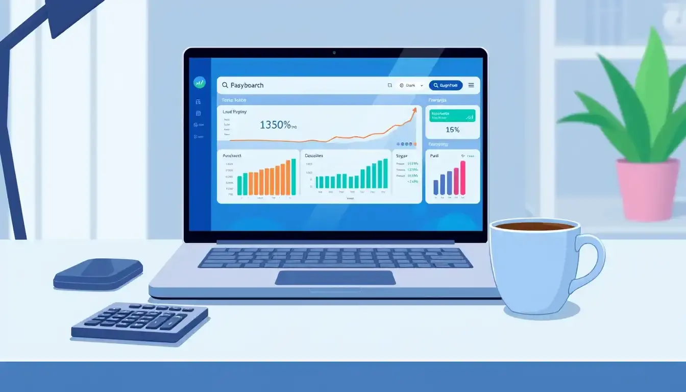 Laptop showing financial calculation dashboard with focus on VAT figures.