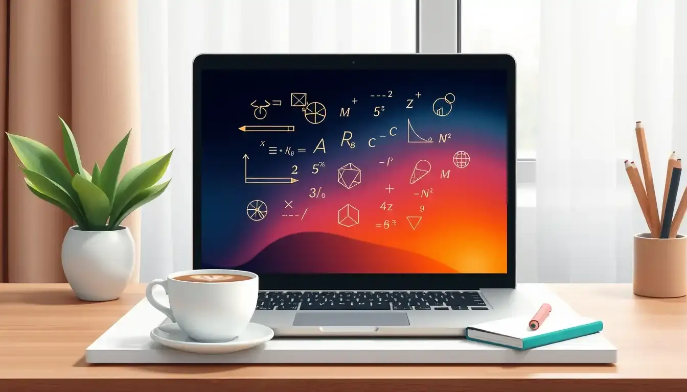 Laptop su scrivania con interfaccia per il calcolo della percentuale e sconti