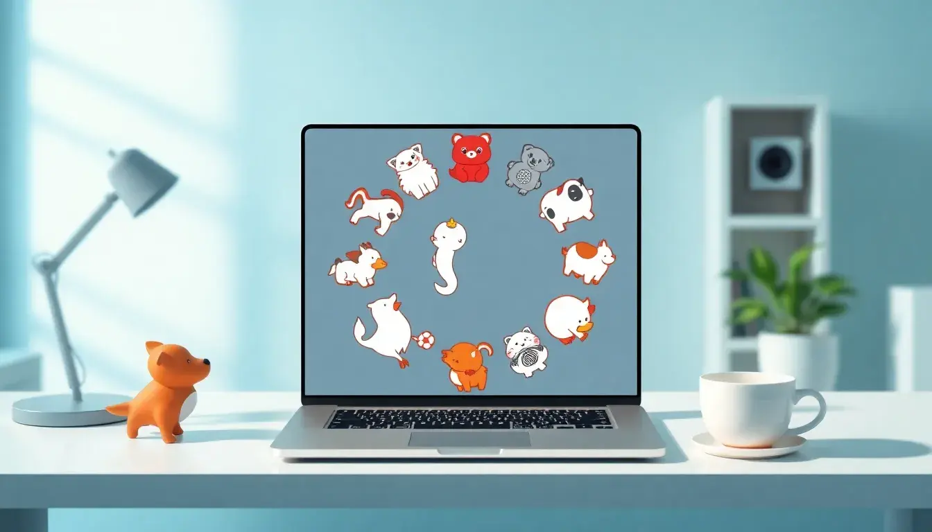 Oroscopo cinese calcolo display on a modern laptop screen showing zodiac symbols